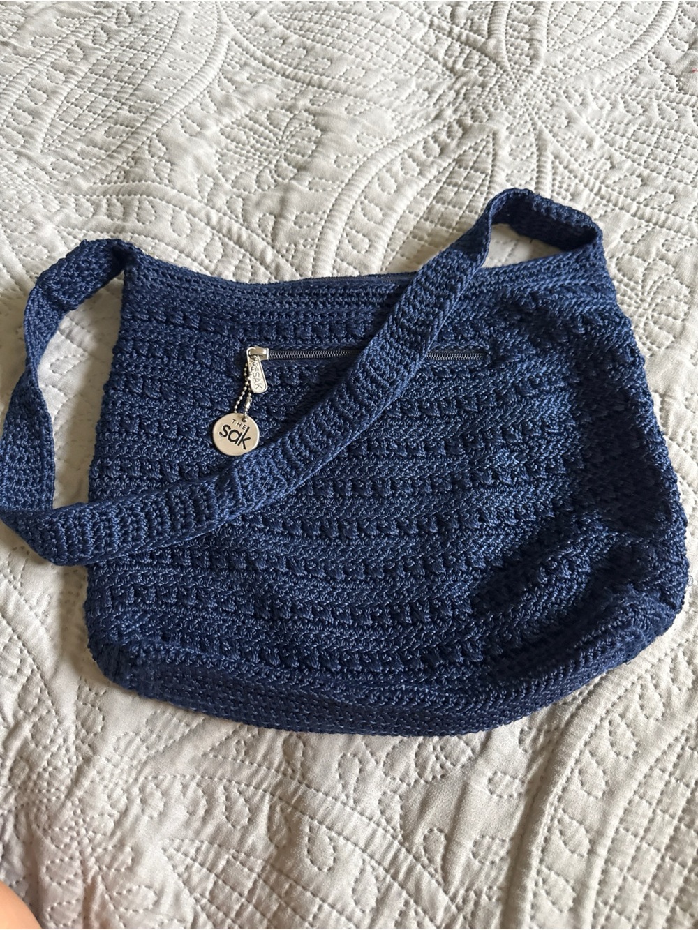 The Sak Navy Crocheted Handbag